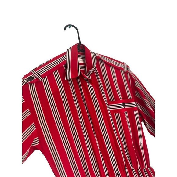 Vintage Liz Claiborne striped red‎ dress size 4 - Picture 2 of 4